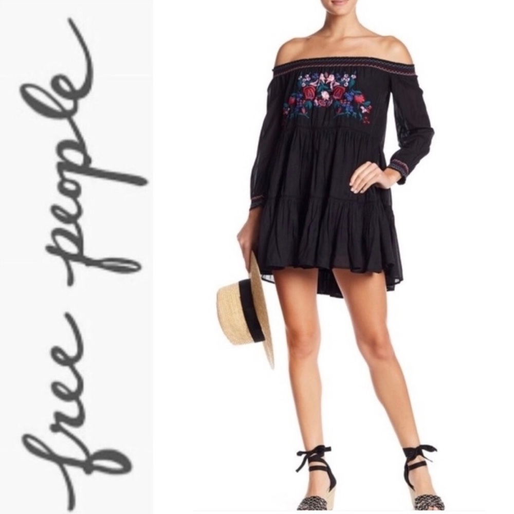 NWT Free People Sumbeams Minidress in black small